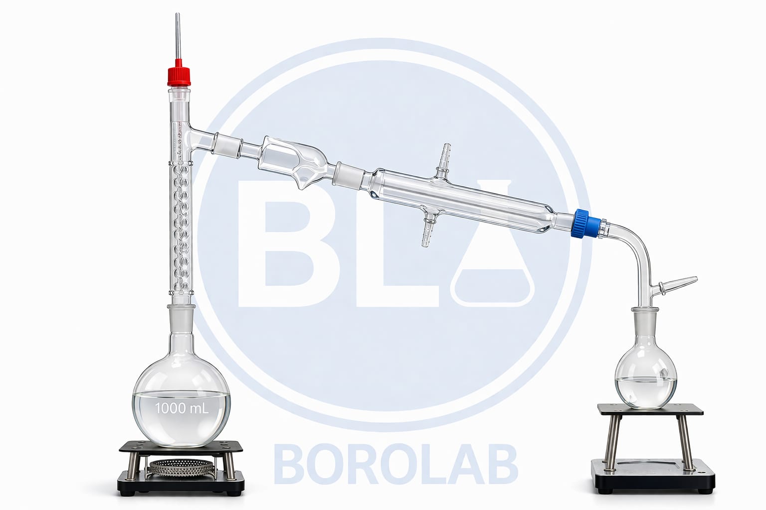 Equipo Destilación Fraccionada 1000 ml (Sólo Vidrio).