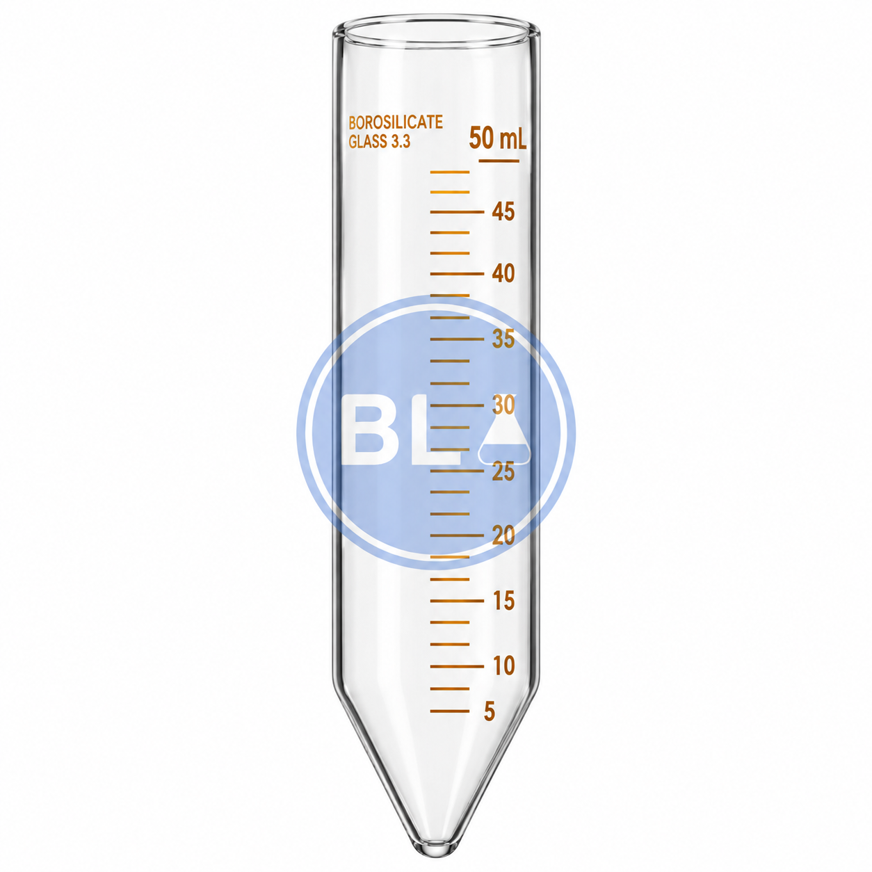Tubo centrifuga 50 ml Vidrio Boro 3.3 Fondo Cónico, Unidad